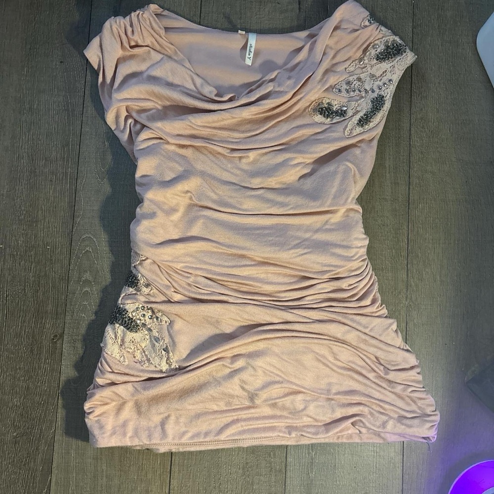 Elegant Pink Embellished Women's Top